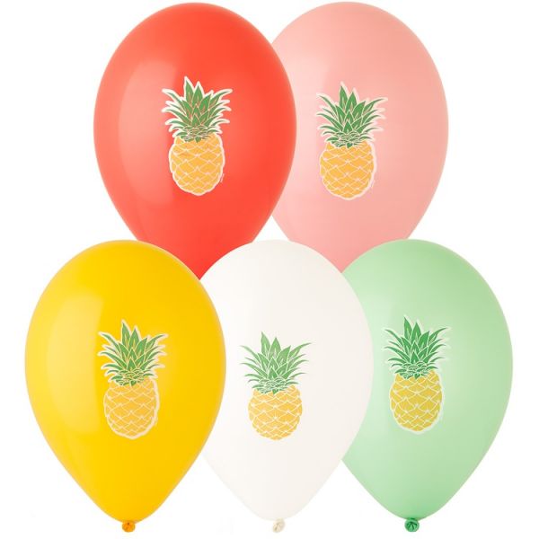 Шар 14" с рисунком Ананас 3цв /Ит