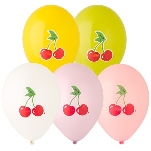 Шар 14" с рисунком Вишня 4цв /Ит
