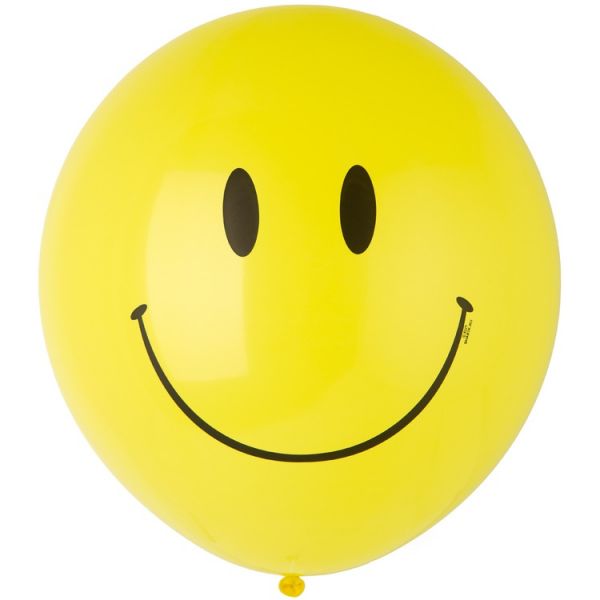 Шар с рисунком 24" Улыбка желтый