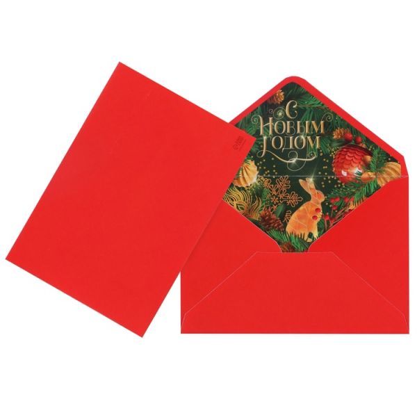 Конверт д/денег С НГ Кролик