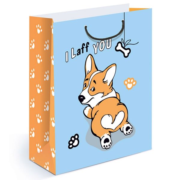Пакет бум I LAFF YOU Корги 18х23см