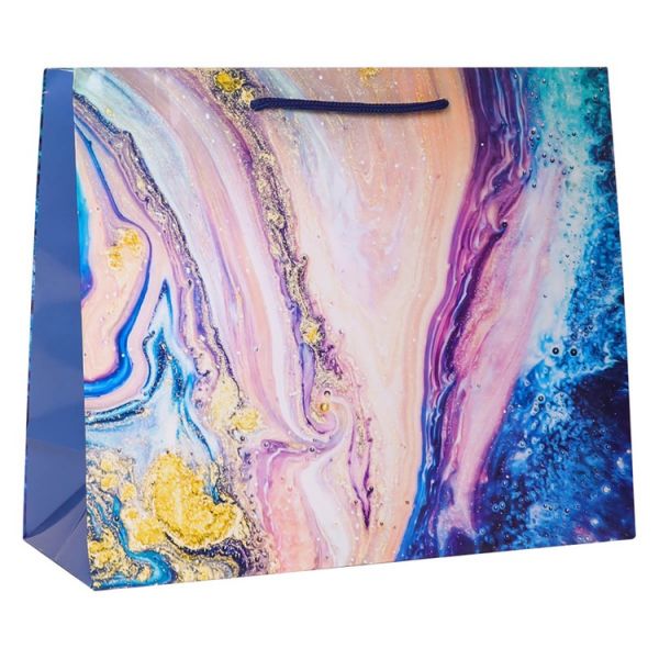 Пакет бум Мрамор с золотом 47х40см