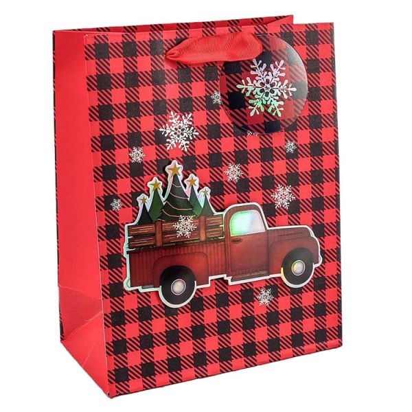 Пакет бум подар НГ Машина 3D 18х23см