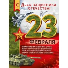 Плакат 23 ФЕВРАЛЯ Камуфляж 44х60см