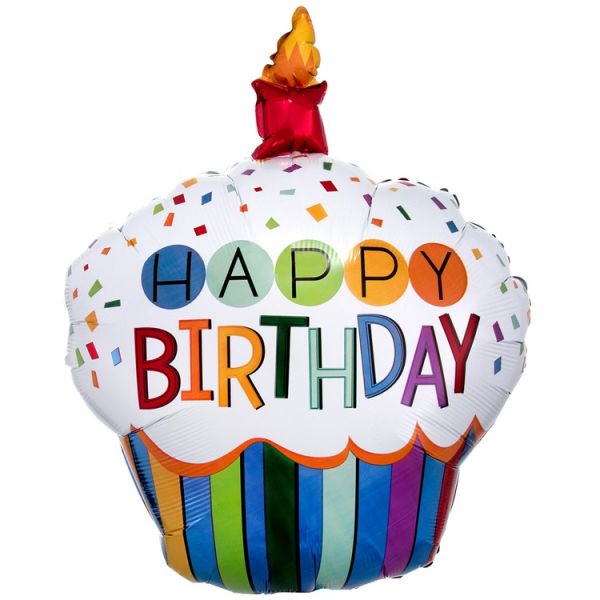  HB Кекс со свечкой радужный