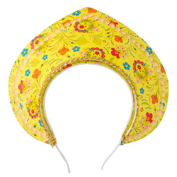 Кокошник-Ободок Узор желтый