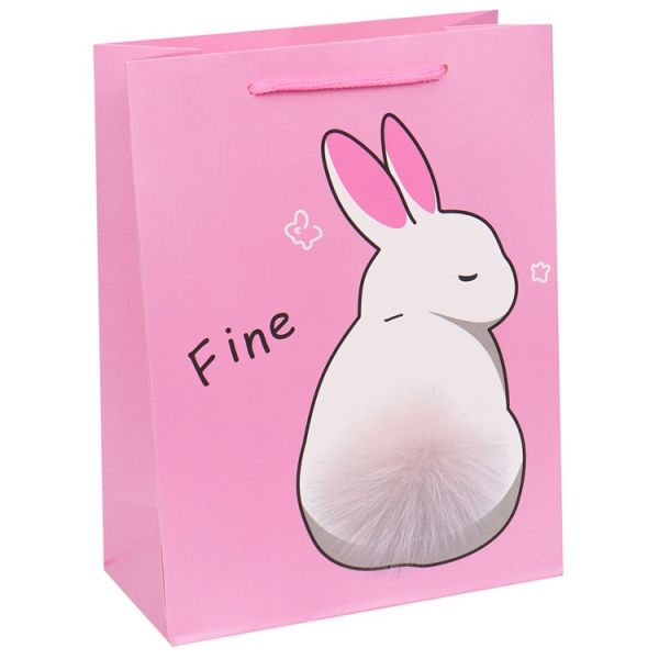 Пакет бум Кролик Пушистый белый 31х40см