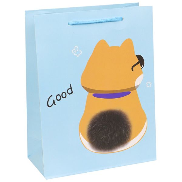 Пакет бум Котик стильный рыжий 31х40см