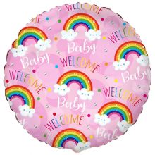 Ф 18" WELCOME BABY Радуги на розовом