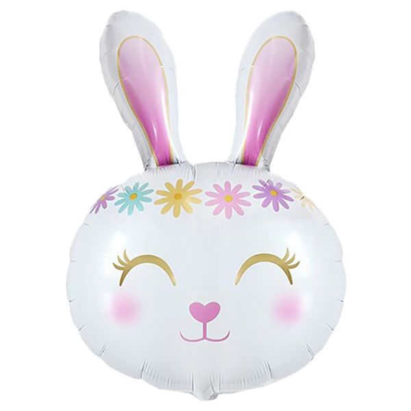  Заяц цветочный ободок белый