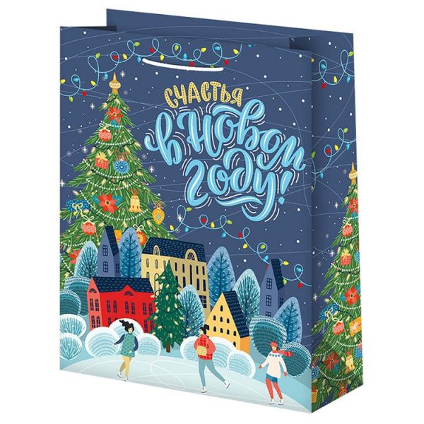 Пакет бум С НГ Зимний город 41х56см