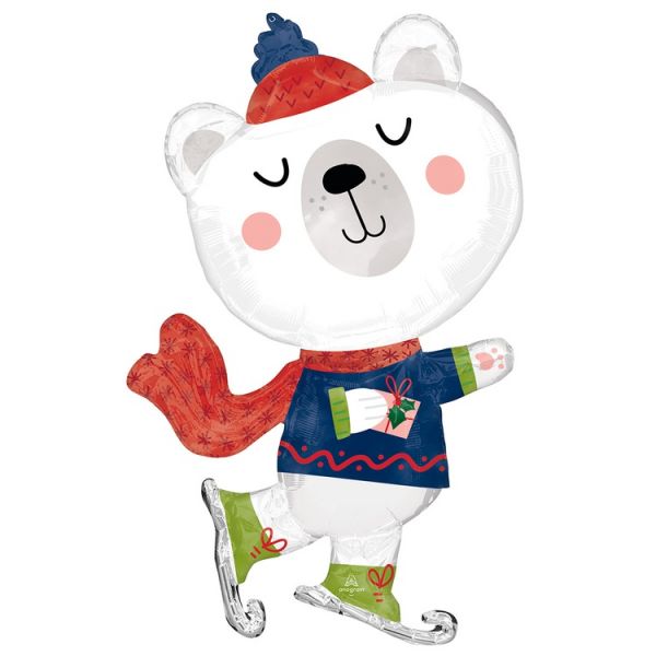   Мишка белый на коньках