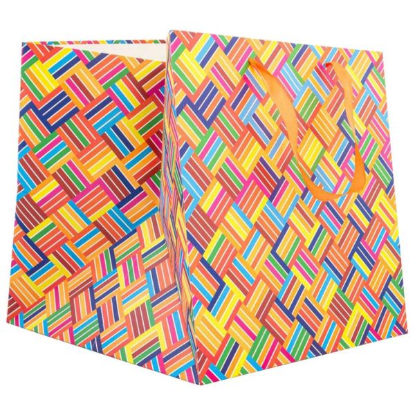 Пакет бум Полоски 30х30х30см