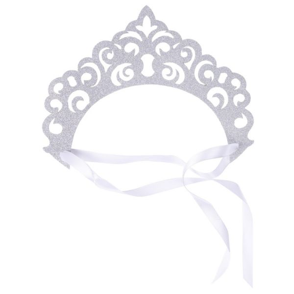 Кокошник резной серебро блеск