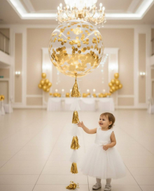 Большой шар с золотым конфетти