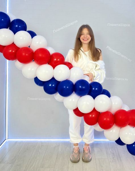 Гирлянда белый синий красный