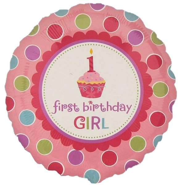 А 18" HB 1 годик Кекс со свечкой роз S40