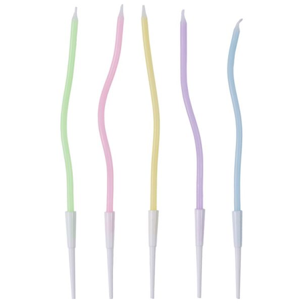 Свечи Волна Пастель с подст 13см 12шт/G