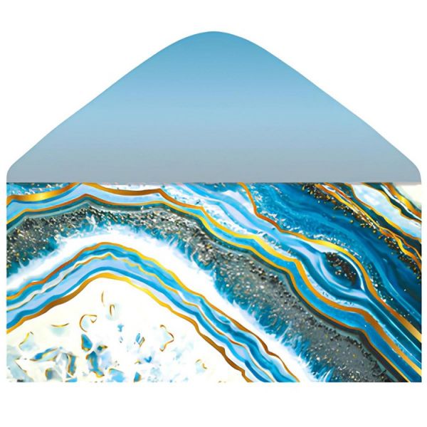 Конверт д/денег Мрамор голубой