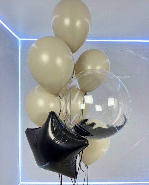 Набор шаров с черными бантиками