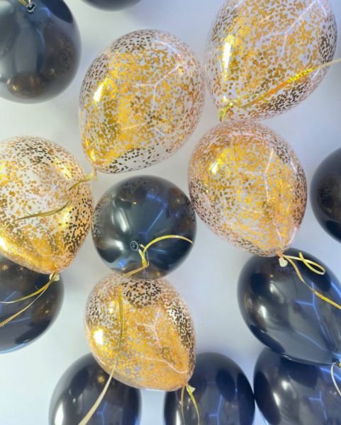 Черно-золотые воздушные шары