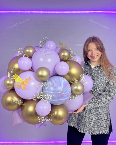 Огромный сиреневый букет