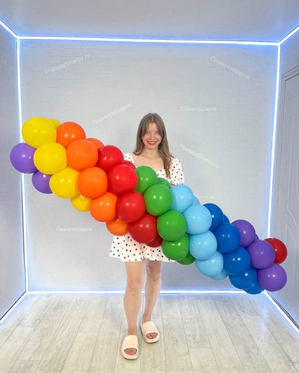 Гирлянда радуга из воздушных шаров