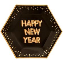 Тарелка Гламур Black&Gold HNY 27см 8шт/N