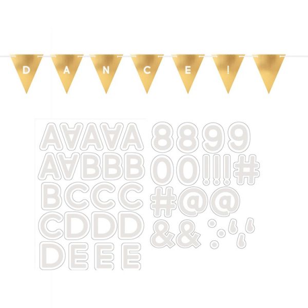 Гирлянда-вымпел Напиши Сам золото 4,5м/А