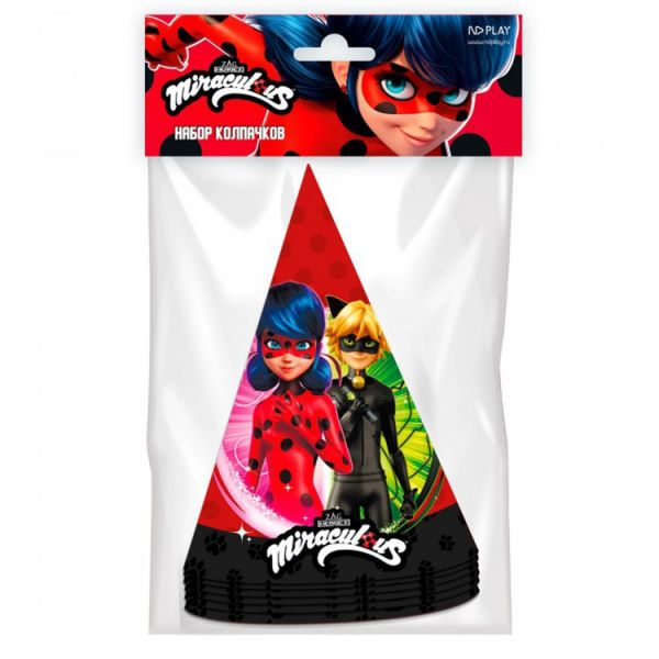 Набор колпачков Леди Баг черн-роз 6шт