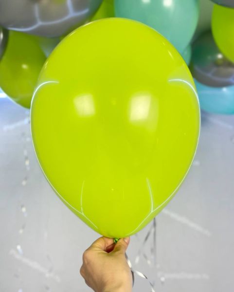 Гелиевые шары лайм тиффани и серебро