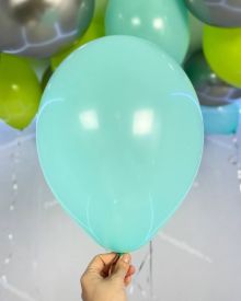 Гелиевые шары лайм тиффани и серебро