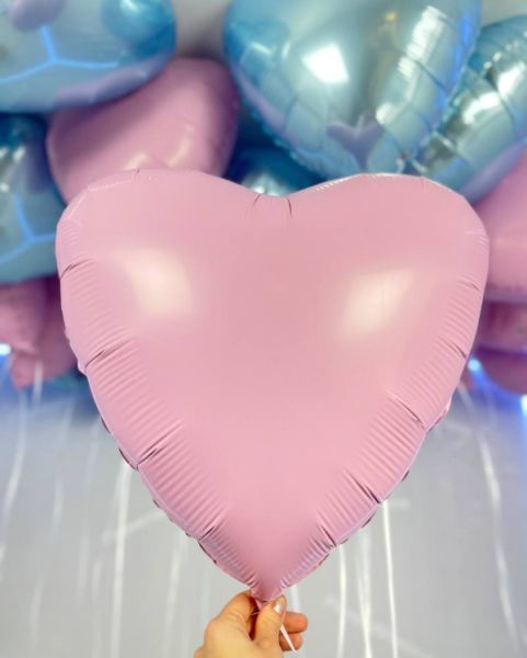 Розово голубые сердца воздушные шары