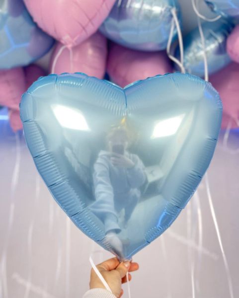 Розово голубые сердца воздушные шары