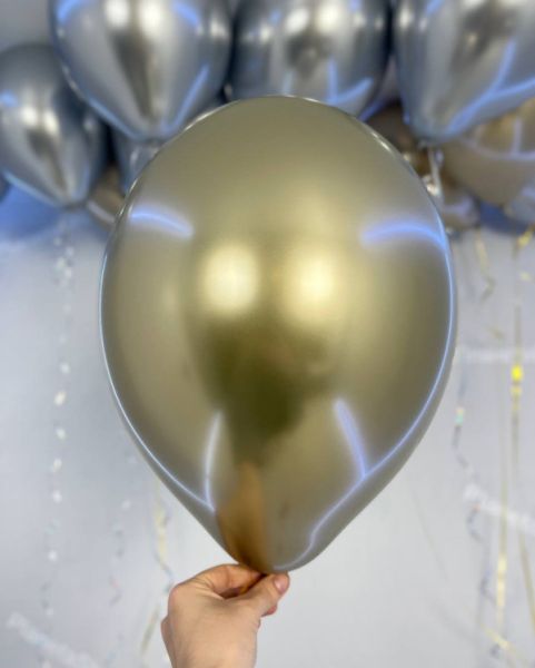 Золотые и серебряные воздушные шары
