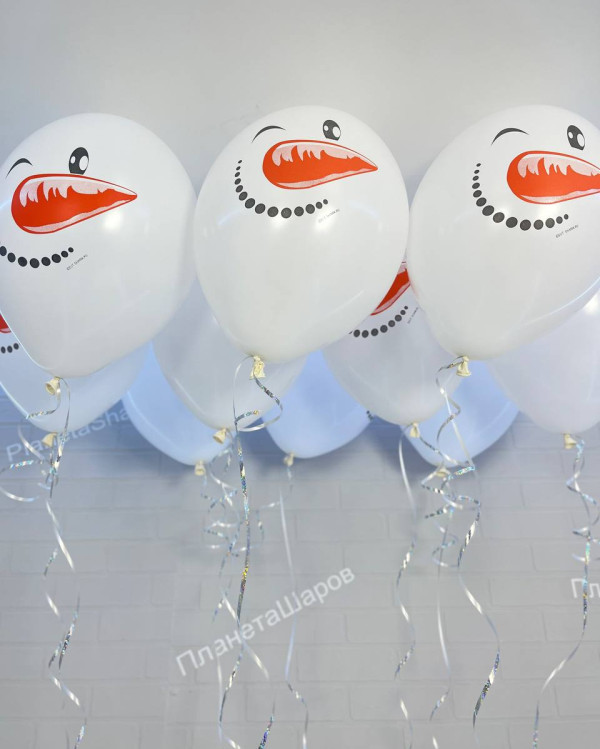 Воздушные шары со снеговиками