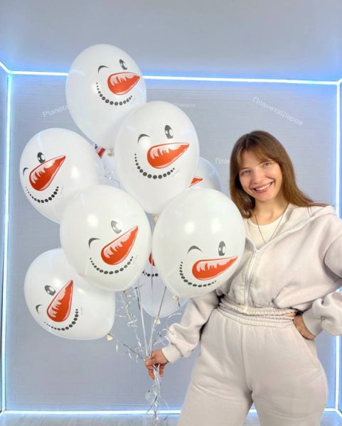 Воздушные шары со снеговиками