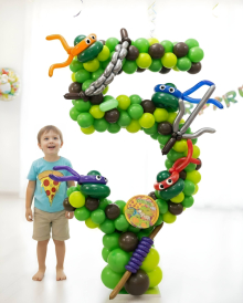 Цифра 5 с черепашками