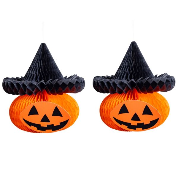 Фигура бум Тыква в шляпе подвес 15см2штG