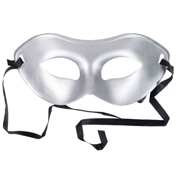 Полумаска серебряная пластик/G