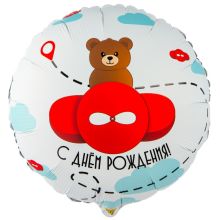 К 18" РУС ДР Мишка в самолете красном