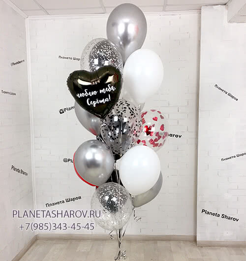 Серебристый фонтан шаров