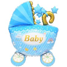  Коляска детская голубая 3D