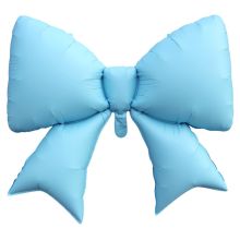  Бант голубой сатин