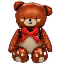  Мишка коричневый бант красн