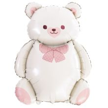  Мишка милый бежевый с бантом