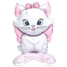  Кошечка белая с бантом