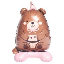  Мишка розовый колпачок