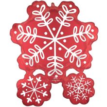  Снежинка красная сатин