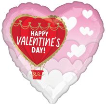 А 18" HVD Шар-сердце в облаках розов S40